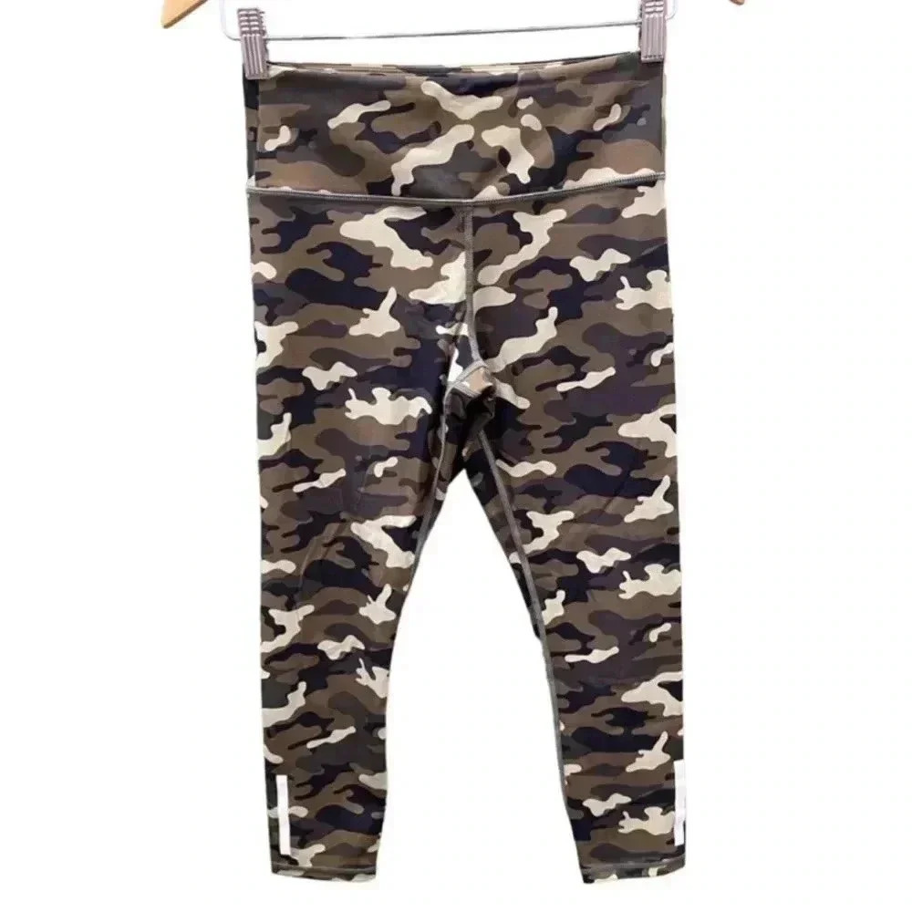 Zyia Green Camo Soft N Snug Cropped Leggings